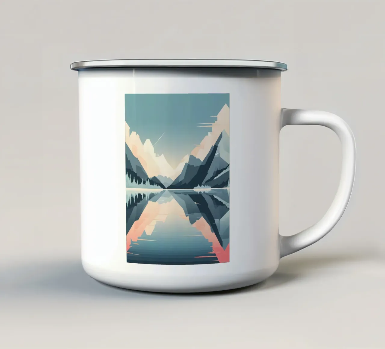 Riflessione sulle montagne tazza in smalto da LIFESTYLE OBJECTS