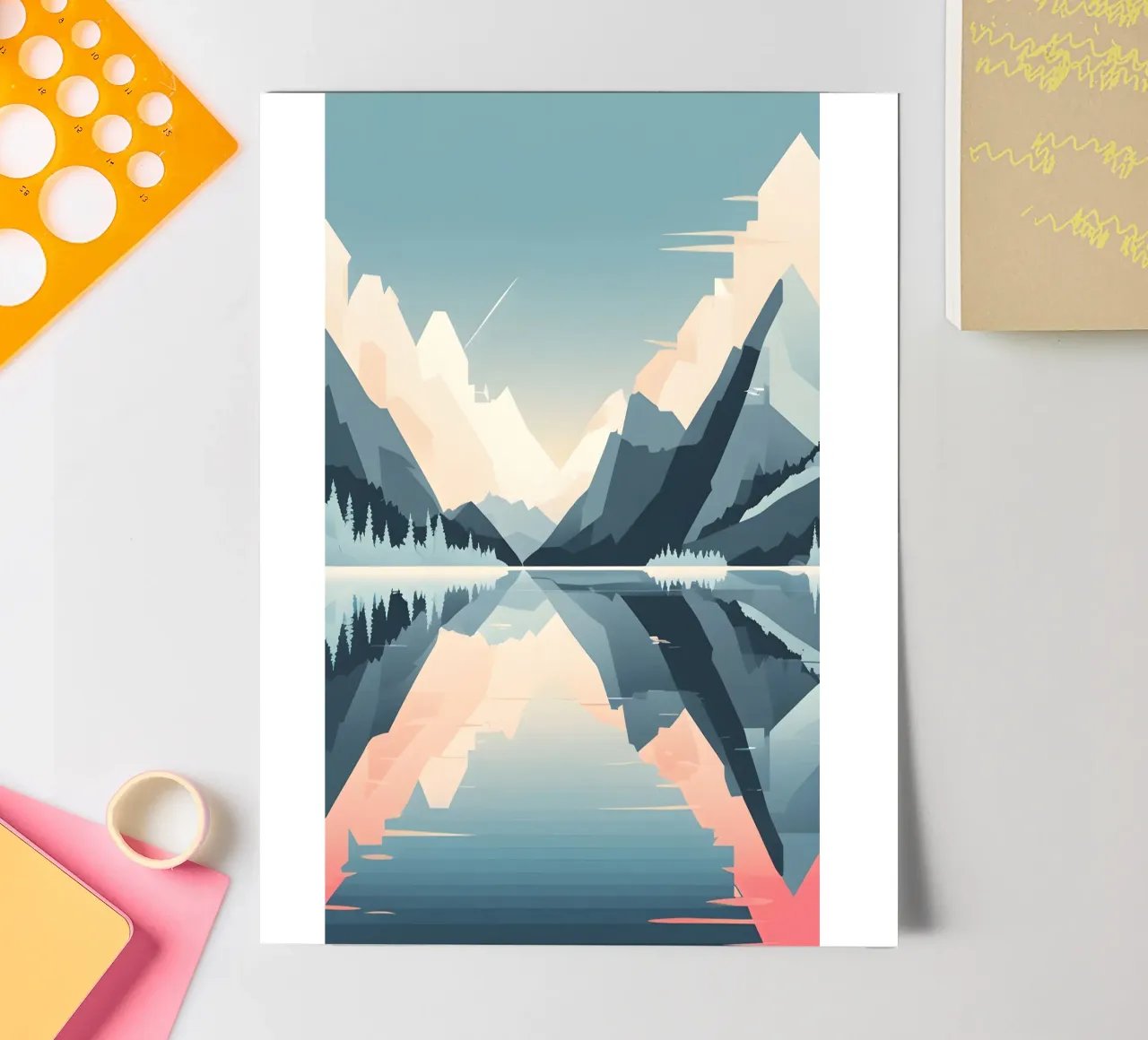 Mountain reflection sticker sheet by LIFESTYLE OBJECTS