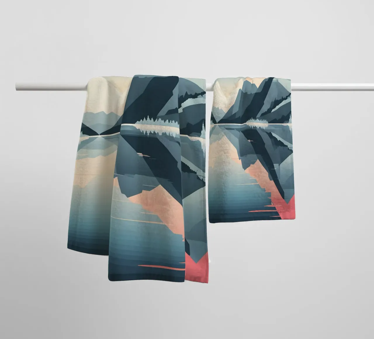 Mountain reflection towel by LIFESTYLE OBJECTS