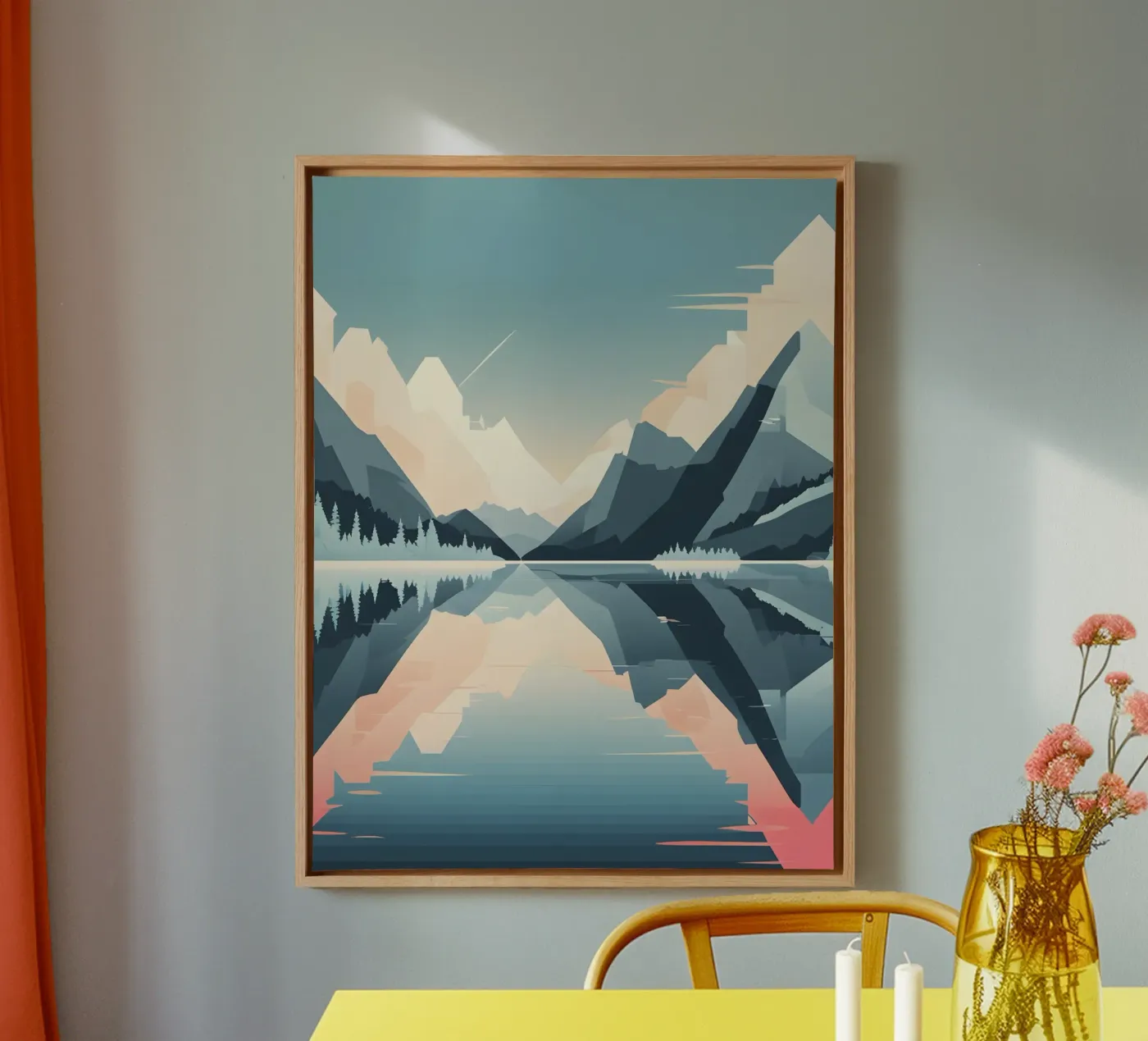 Bergreflectie canvas van LIFESTYLE OBJECTS