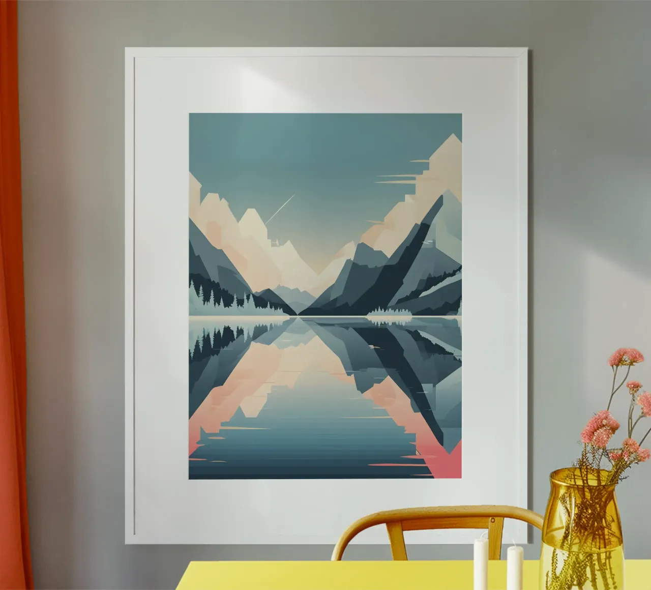 Mountain reflection poster van LIFESTYLE OBJECTS