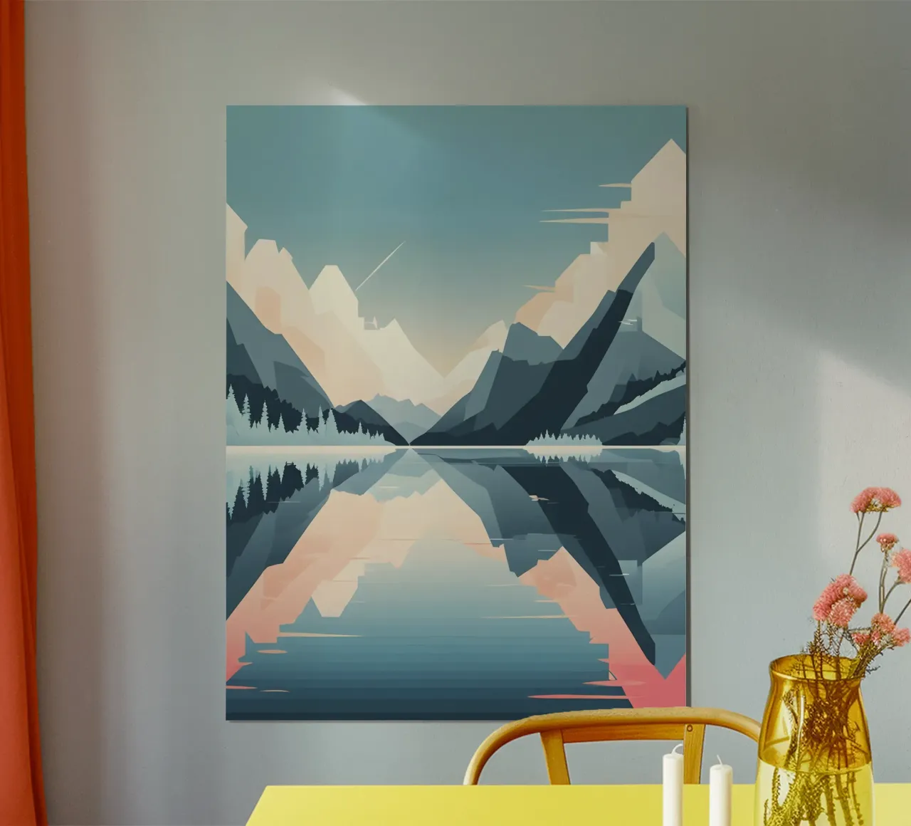 Mountain reflection poster van LIFESTYLE OBJECTS