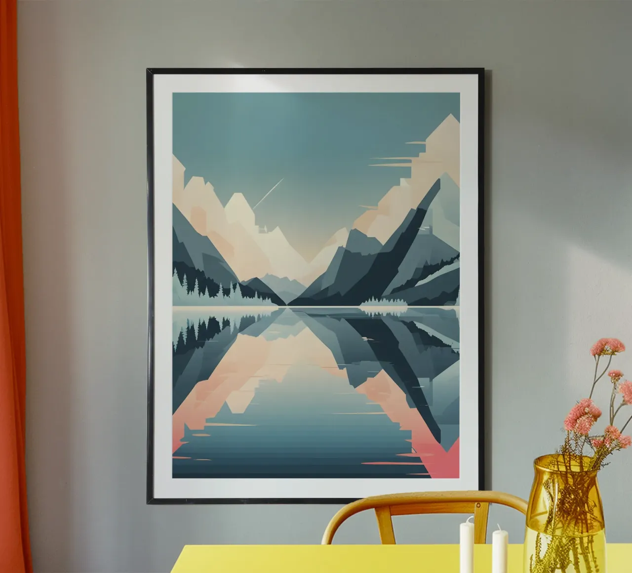 Mountain reflection poster van LIFESTYLE OBJECTS