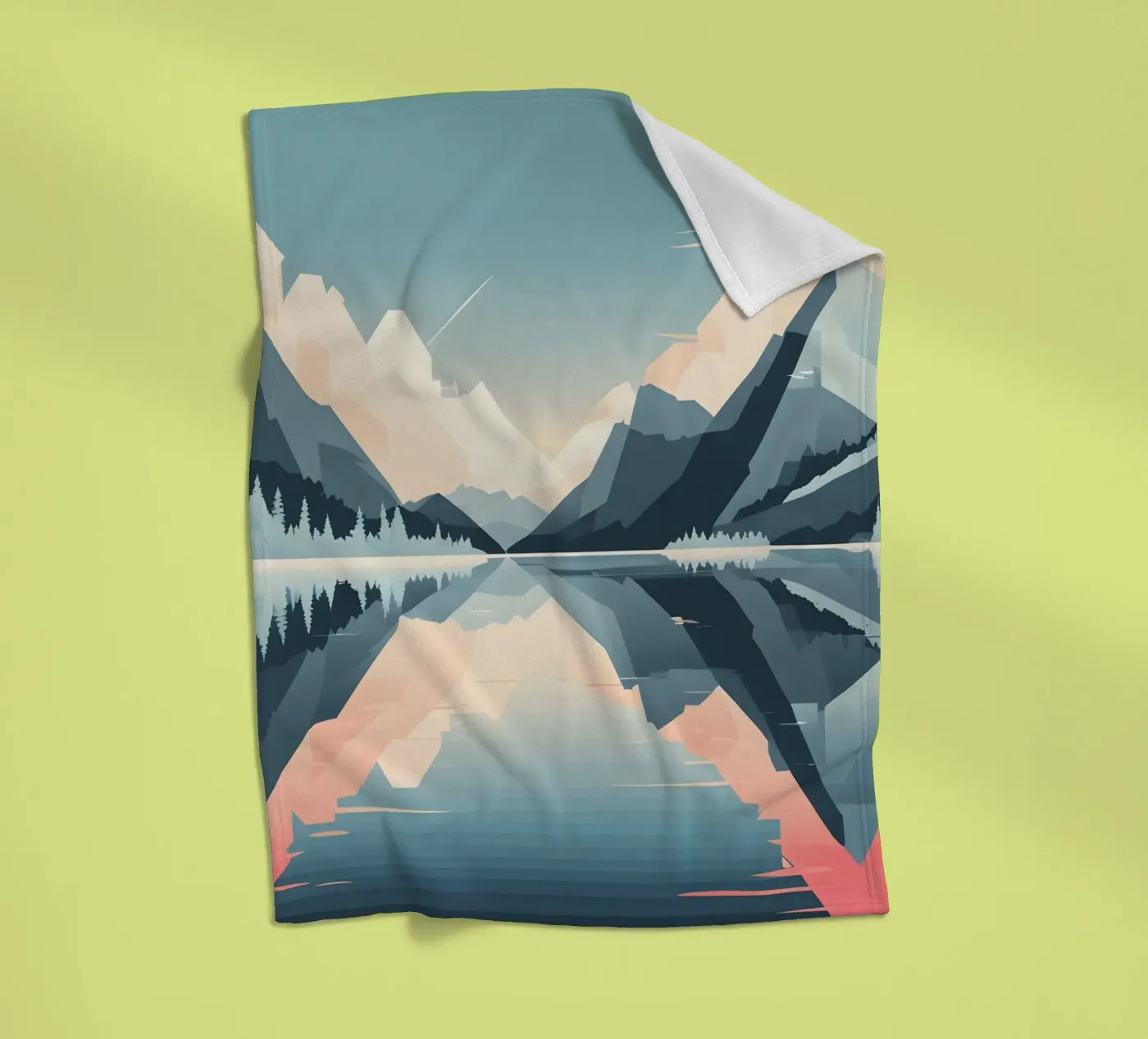 Mountain reflection fleecedeken van LIFESTYLE OBJECTS