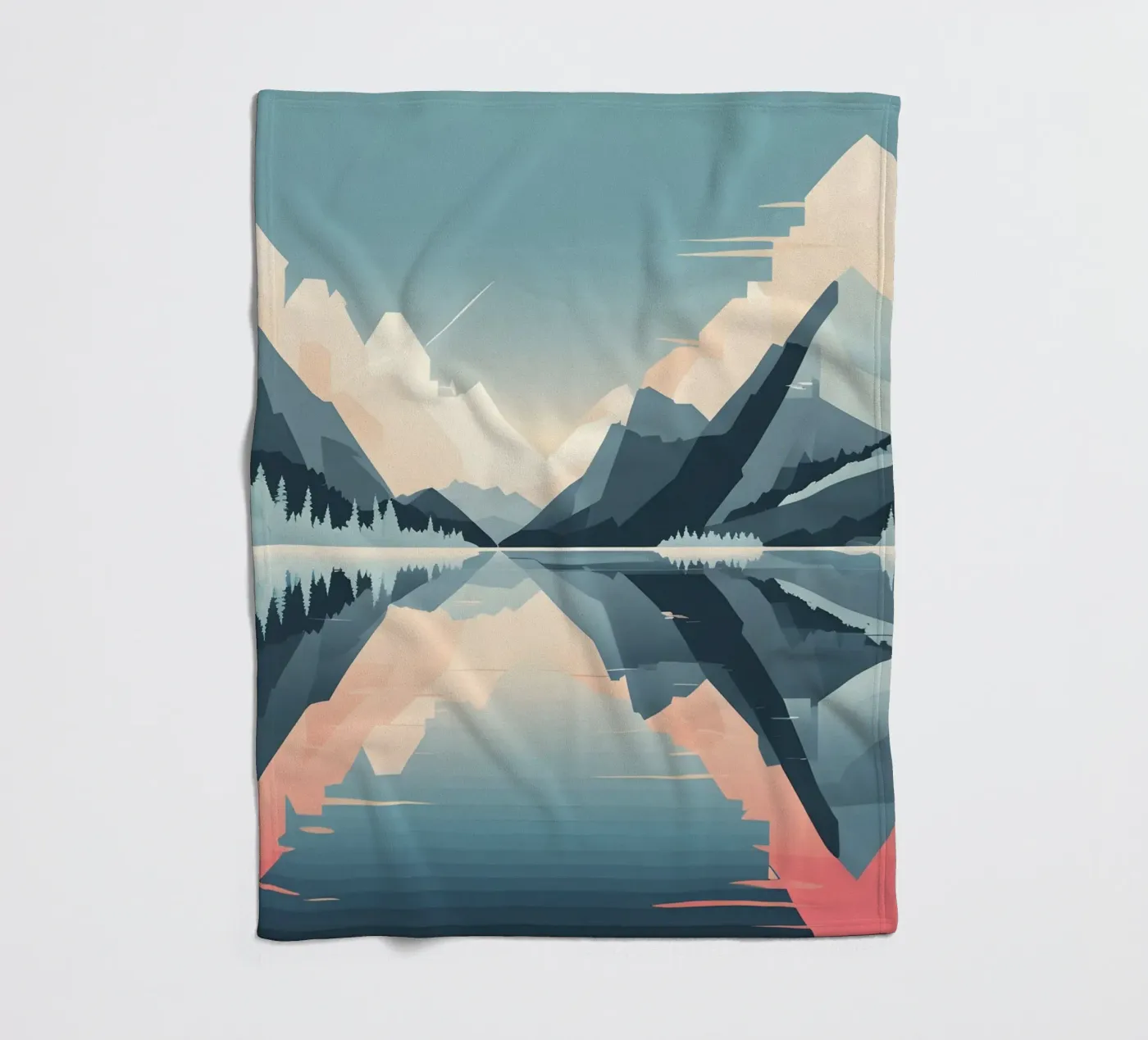 Mountain reflection fleece blanket by LIFESTYLE OBJECTS