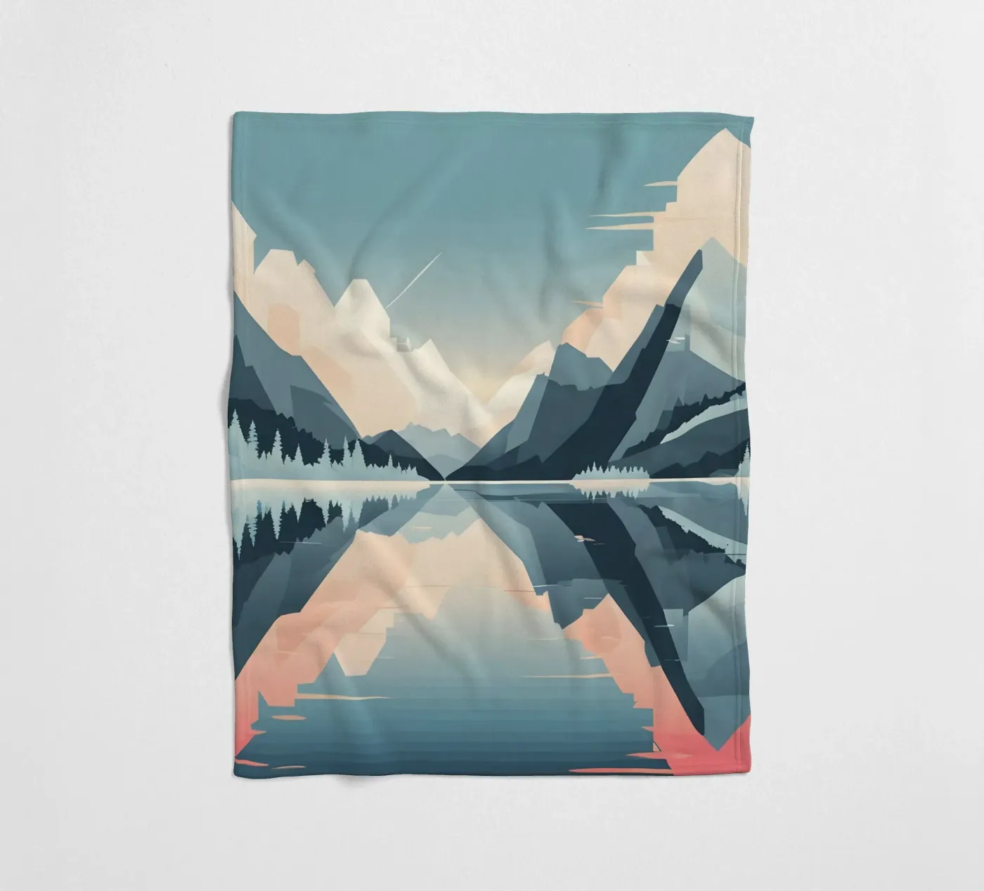 Mountain reflection fleece blanket by LIFESTYLE OBJECTS