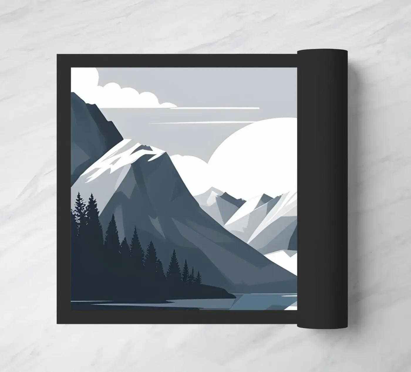 Reflexion im Gebirge Fußmatte von LIFESTYLE OBJECTS