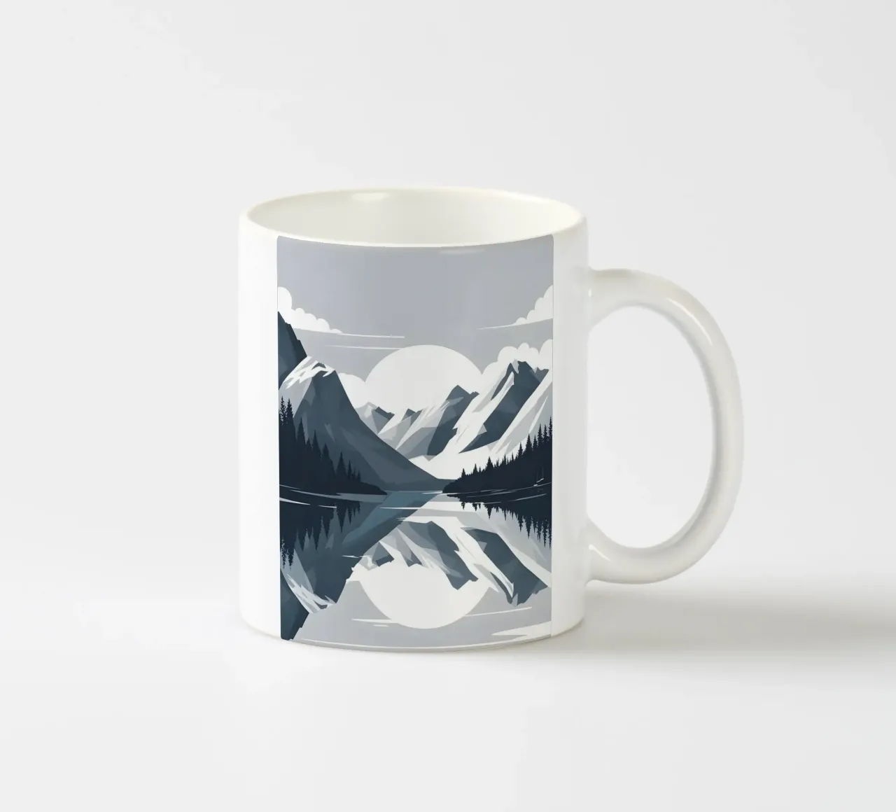 Mountain reflection ceramic mug by LIFESTYLE OBJECTS