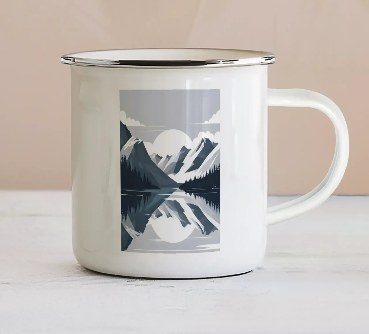 Riflessione sulle montagne tazza in smalto da LIFESTYLE OBJECTS
