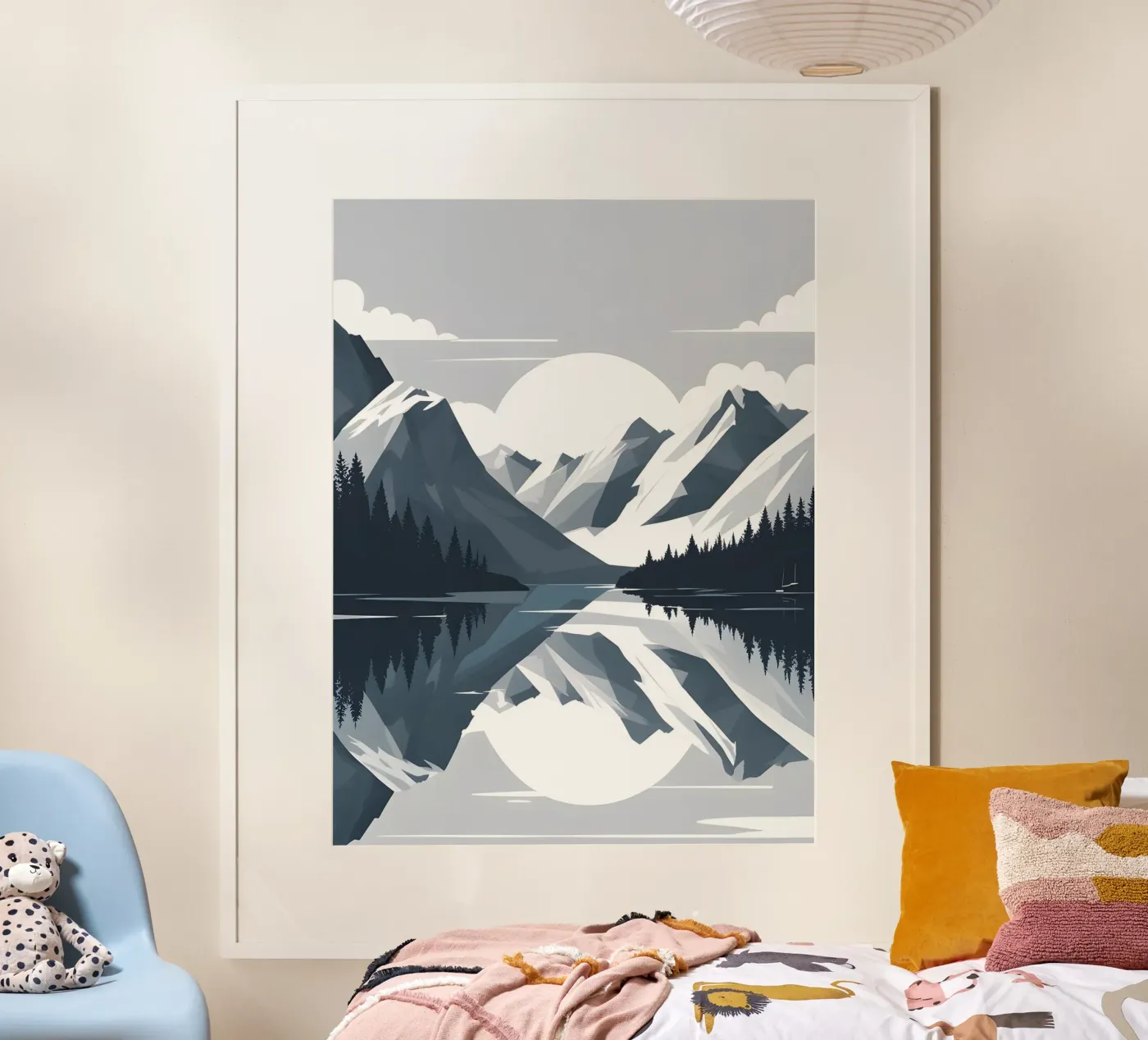 Mountain reflection poster van LIFESTYLE OBJECTS