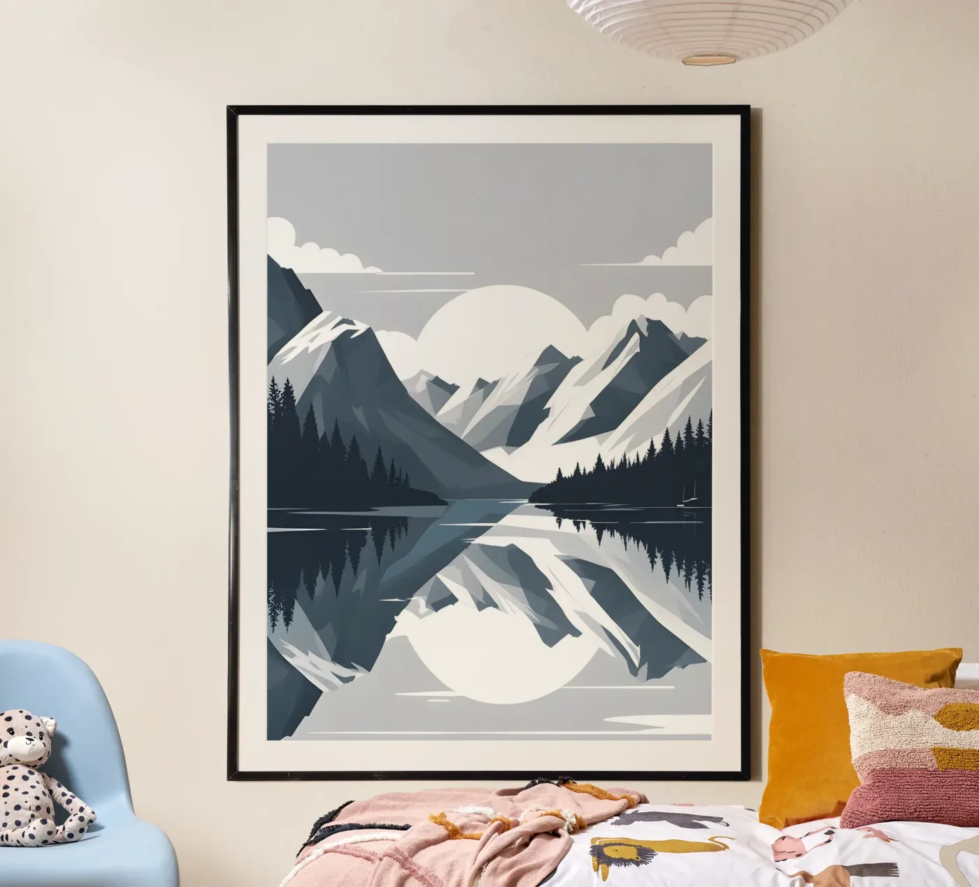 Mountain reflection poster van LIFESTYLE OBJECTS
