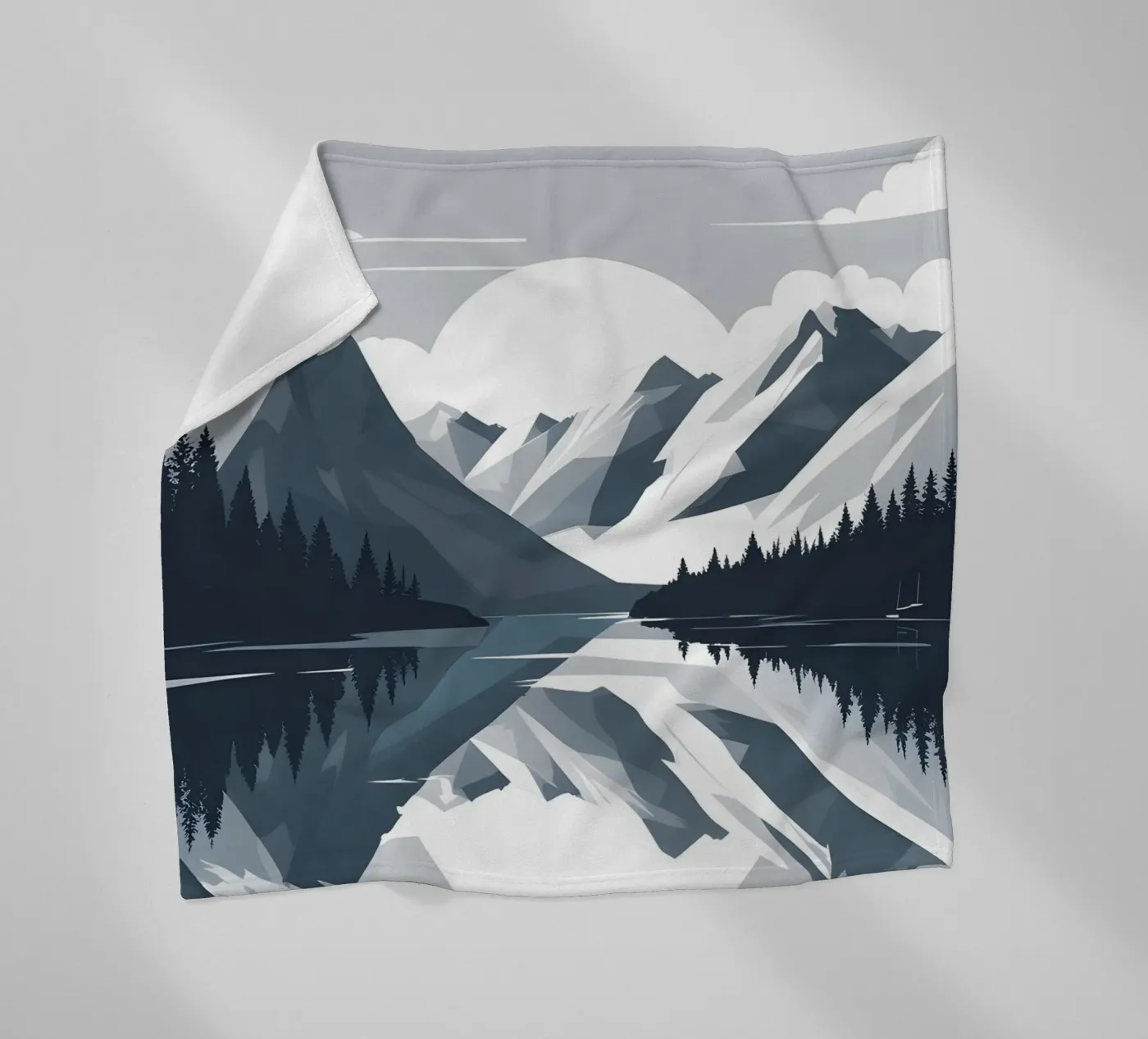 Reflexion im Gebirge Fleecedecke von LIFESTYLE OBJECTS