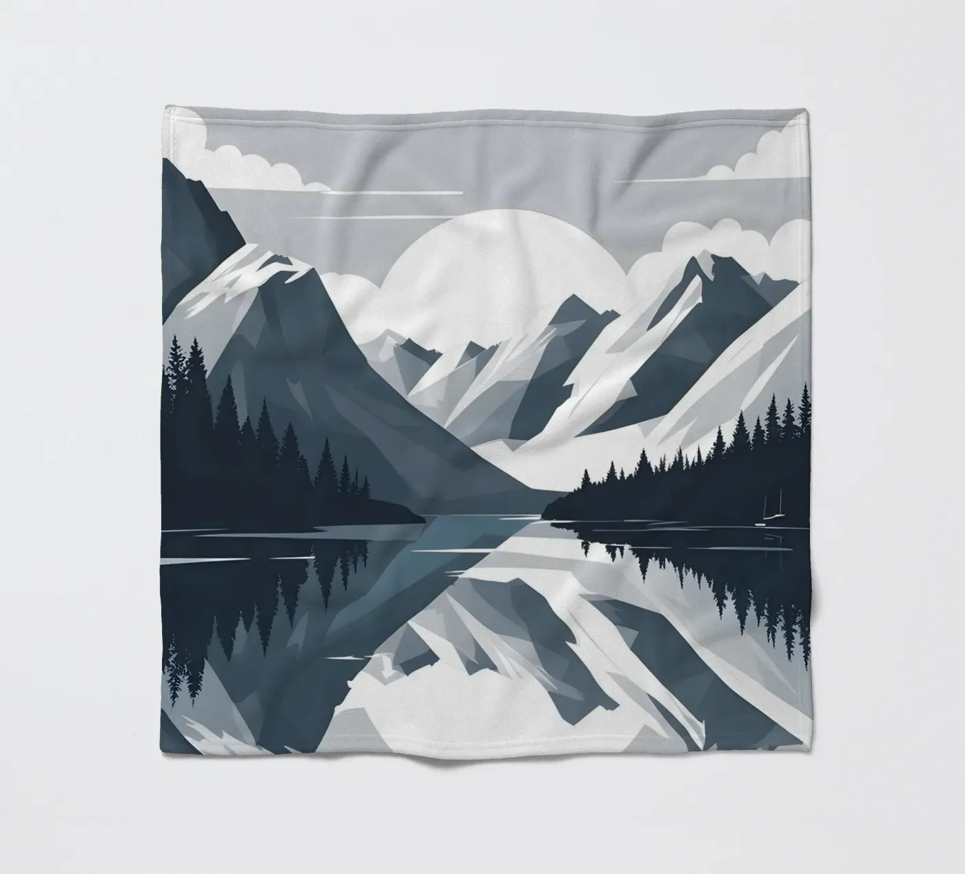 Reflexion im Gebirge Fleecedecke von LIFESTYLE OBJECTS