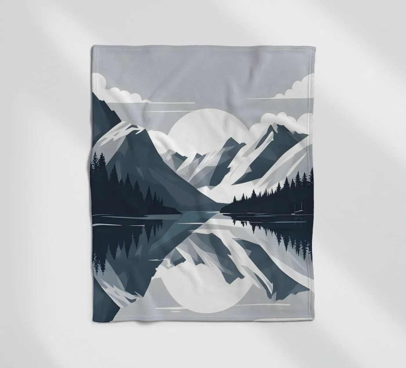 Reflexion im Gebirge Fleecedecke von LIFESTYLE OBJECTS