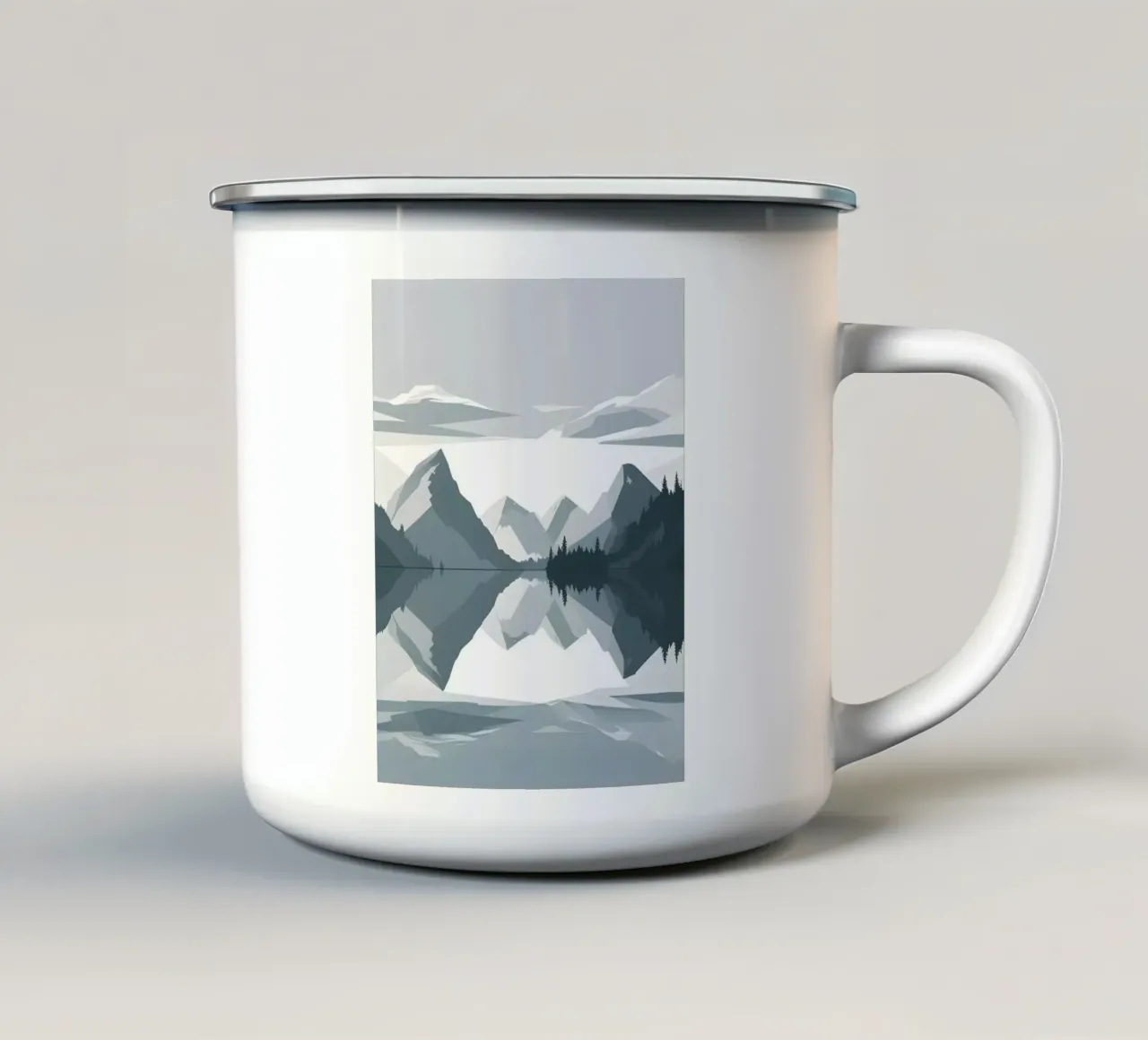 Riflessione sulle montagne tazza in smalto da LIFESTYLE OBJECTS