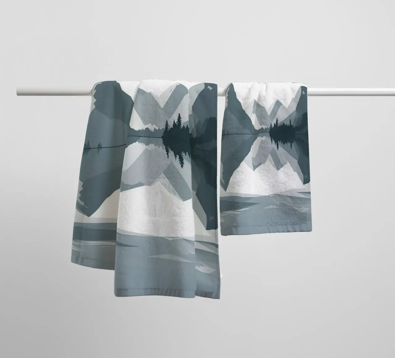Mountain reflection towel by LIFESTYLE OBJECTS