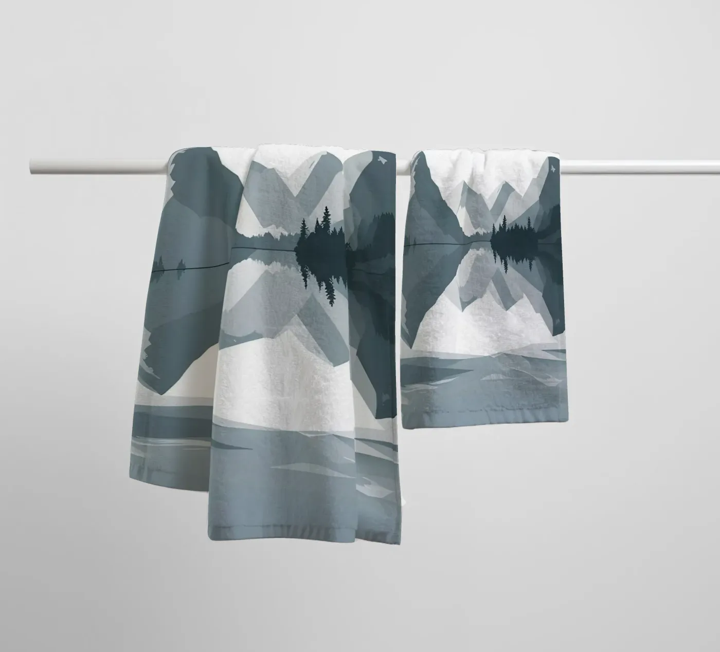Mountain reflection towel by LIFESTYLE OBJECTS