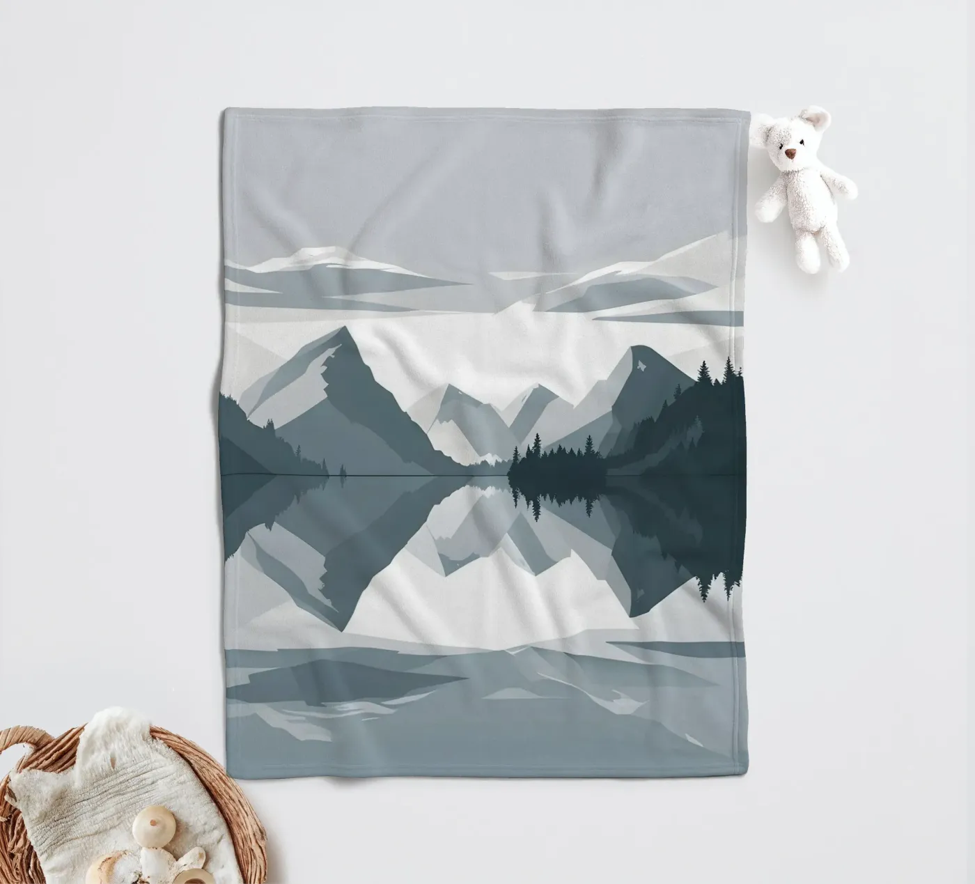 Mountain reflection coperta in pile da LIFESTYLE OBJECTS