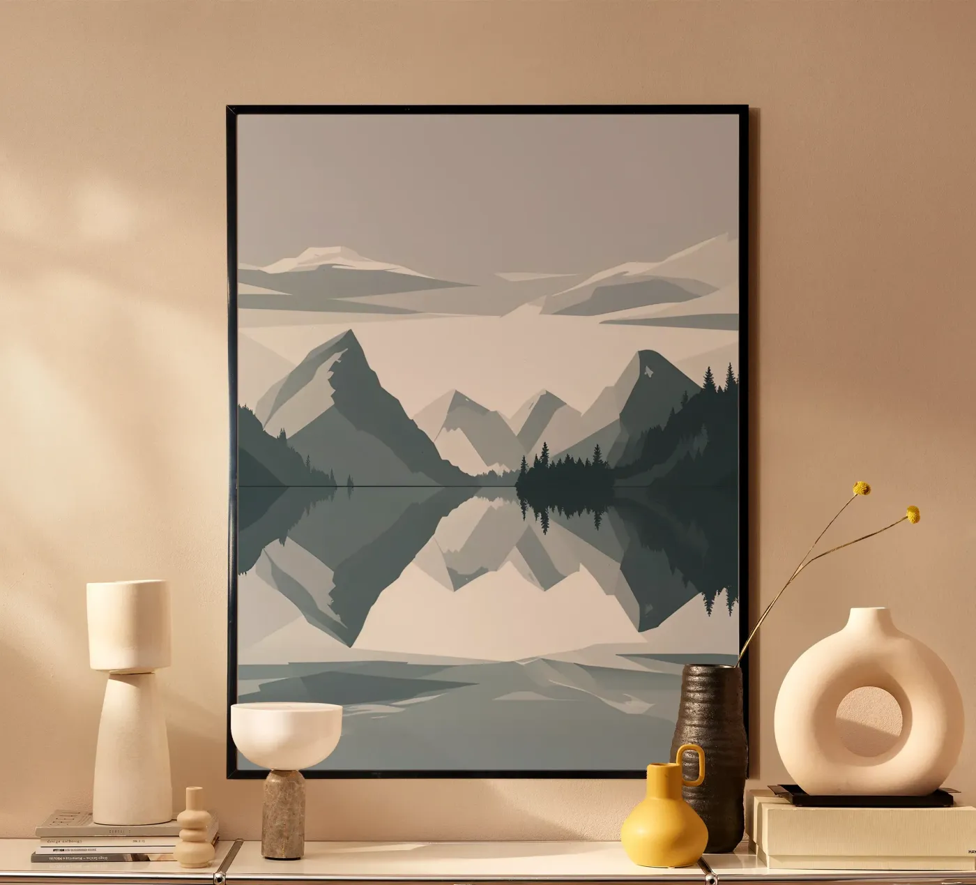 Riflessione sulle montagne poster da LIFESTYLE OBJECTS