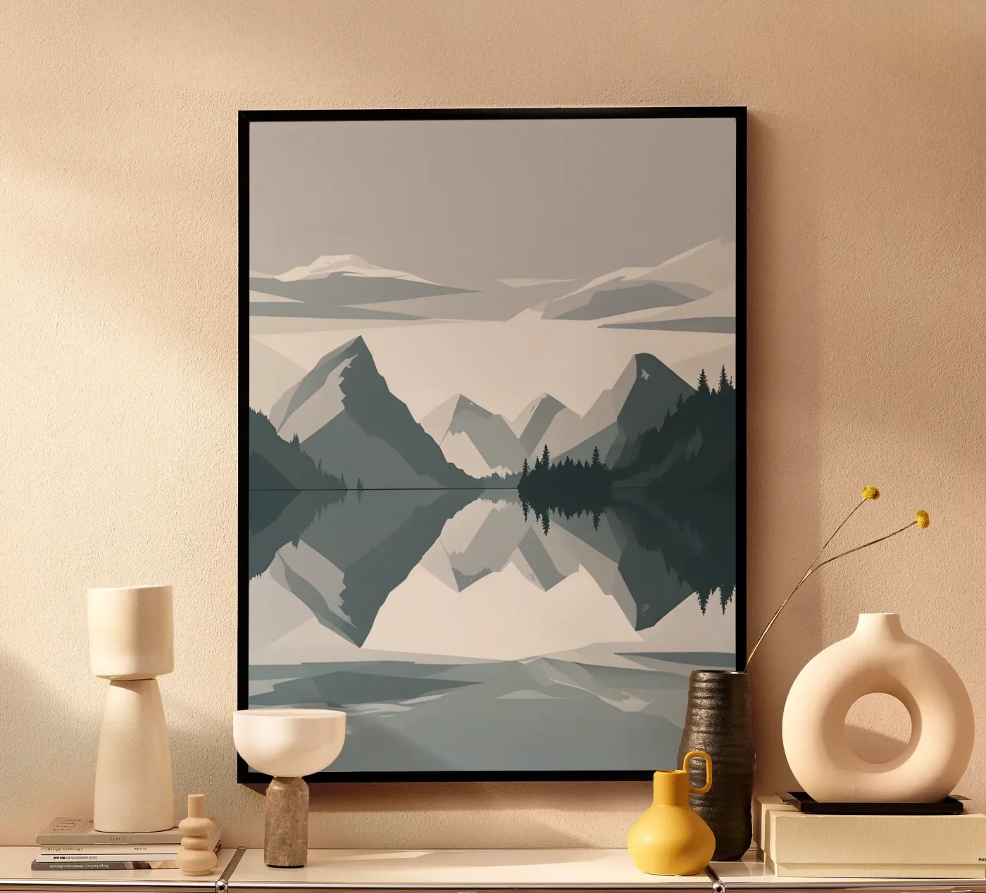 Riflessione sulle montagne poster da LIFESTYLE OBJECTS