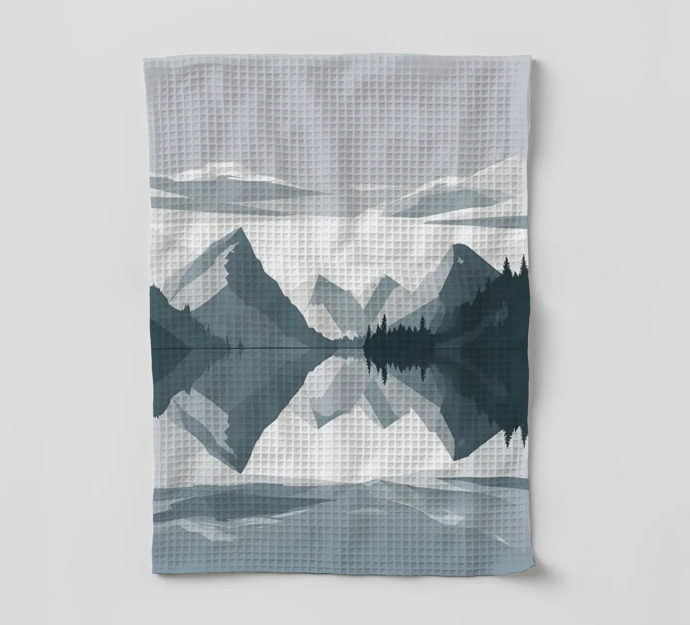 Mountain reflection tea towel by LIFESTYLE OBJECTS
