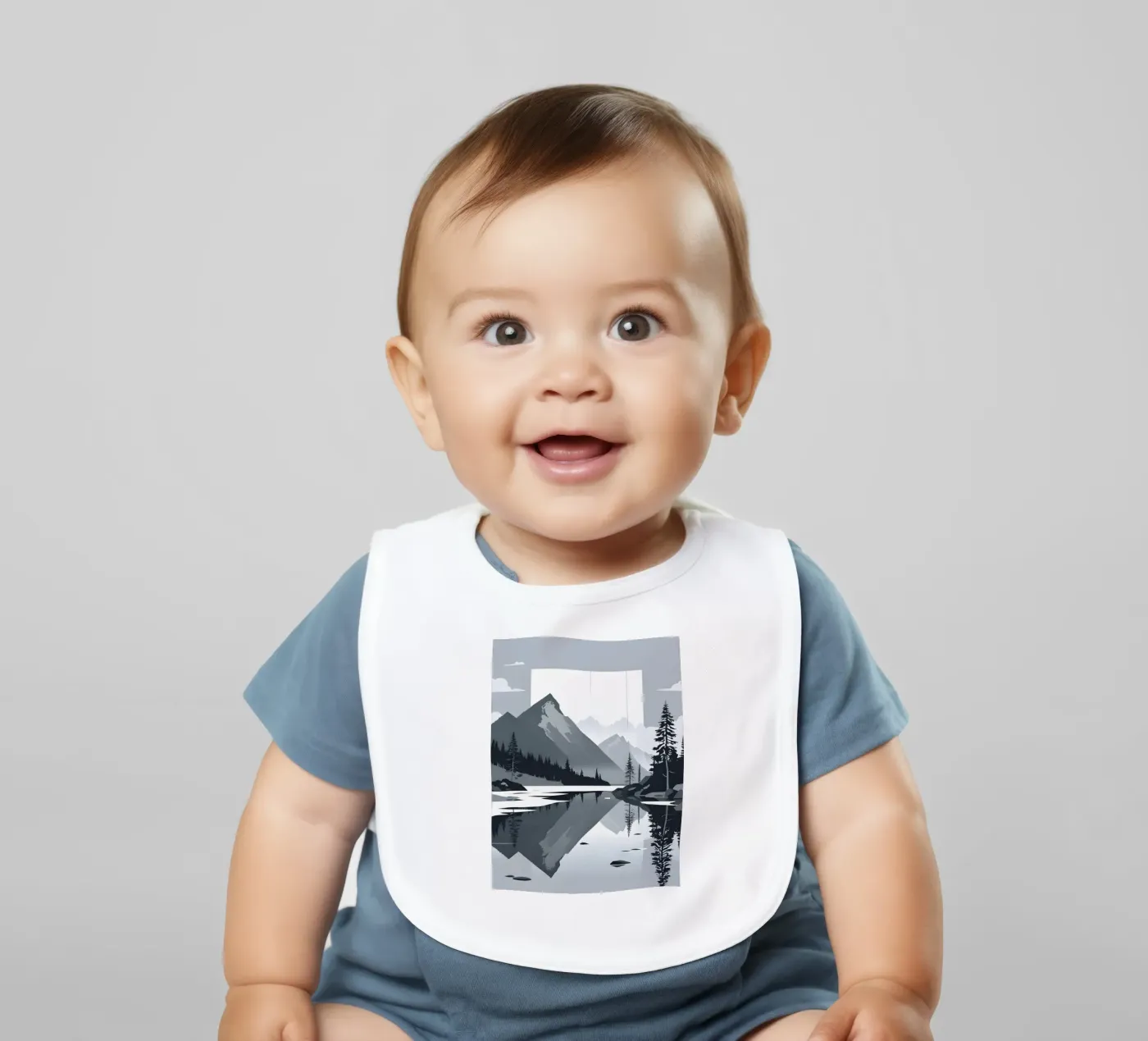 Mountain reflection baby slabbetje van LIFESTYLE OBJECTS