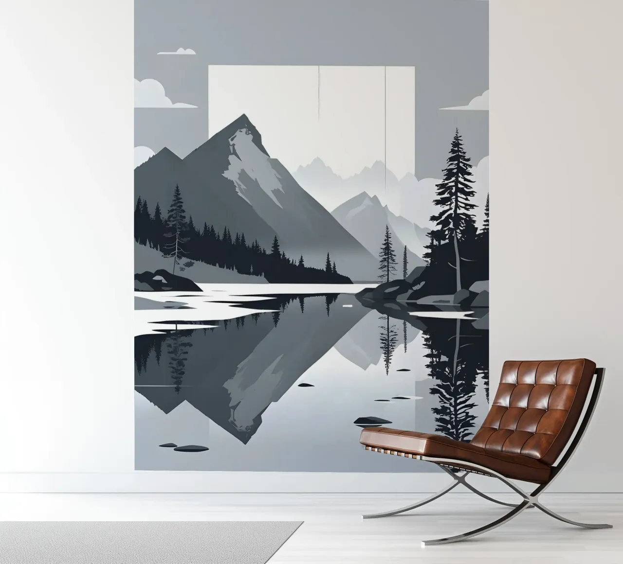 Bergreflectie fotobehang van LIFESTYLE OBJECTS