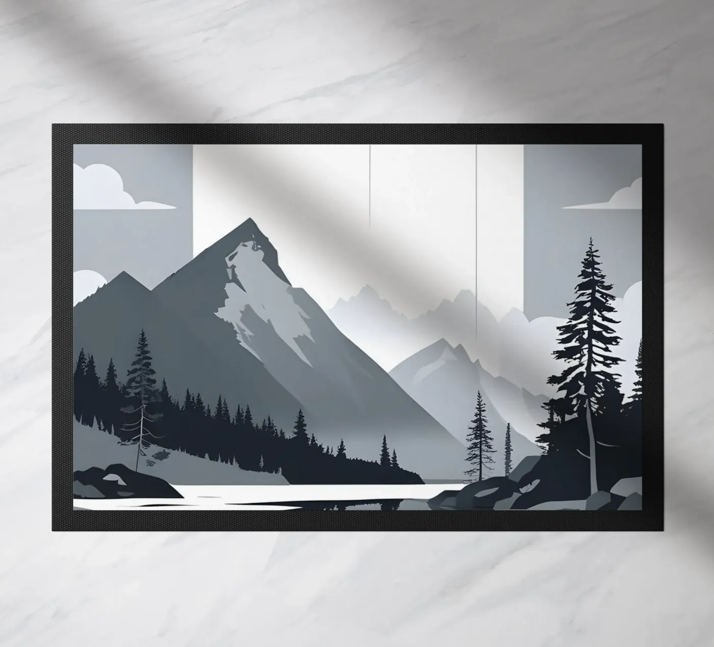 Mountain reflection Fußmatte von LIFESTYLE OBJECTS