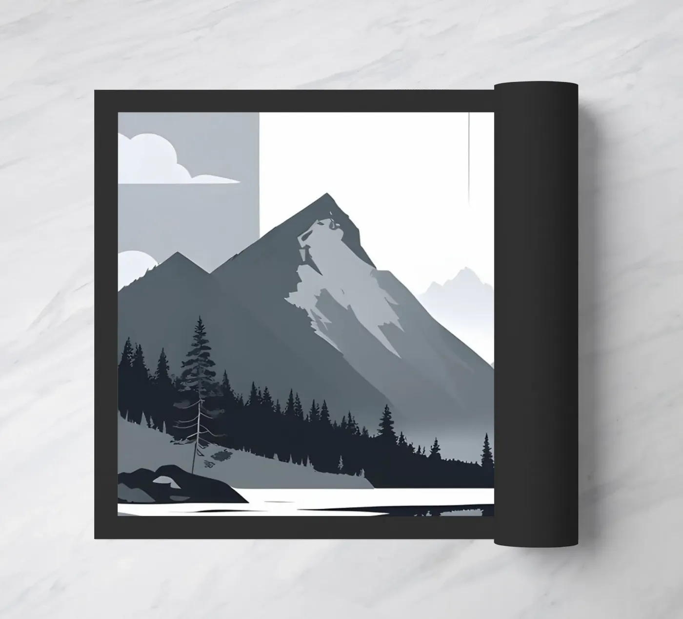 Mountain reflection Fußmatte von LIFESTYLE OBJECTS