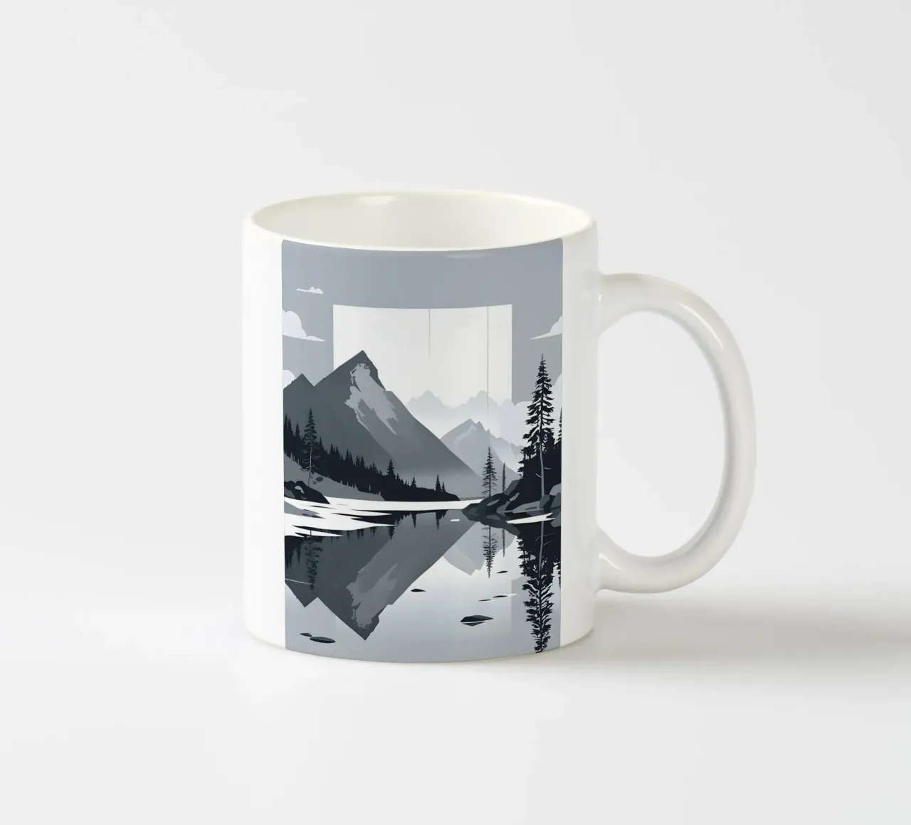 Mountain reflection ceramic mug by LIFESTYLE OBJECTS