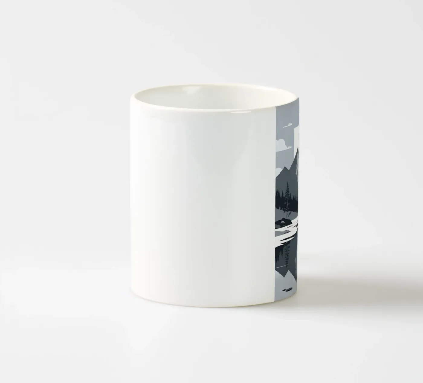 Mountain reflection ceramic mug by LIFESTYLE OBJECTS
