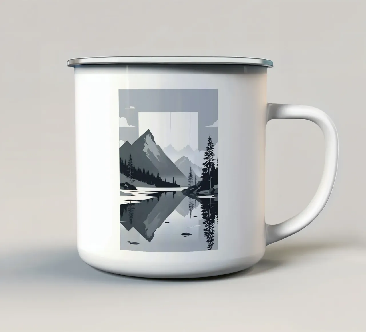 Riflessione sulle montagne tazza in smalto da LIFESTYLE OBJECTS