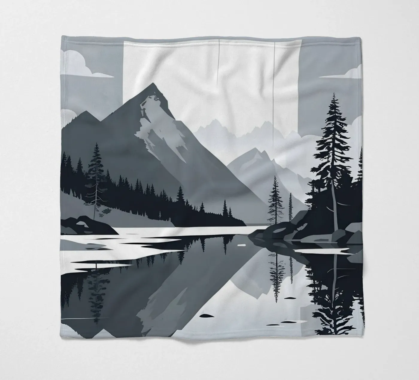 Riflessione sulle montagne coperta in pile da LIFESTYLE OBJECTS
