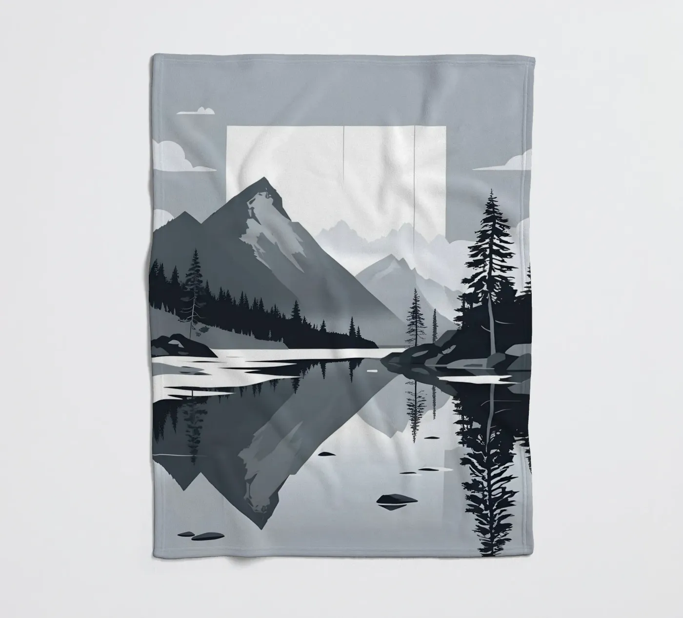 Mountain reflection fleece blanket by LIFESTYLE OBJECTS