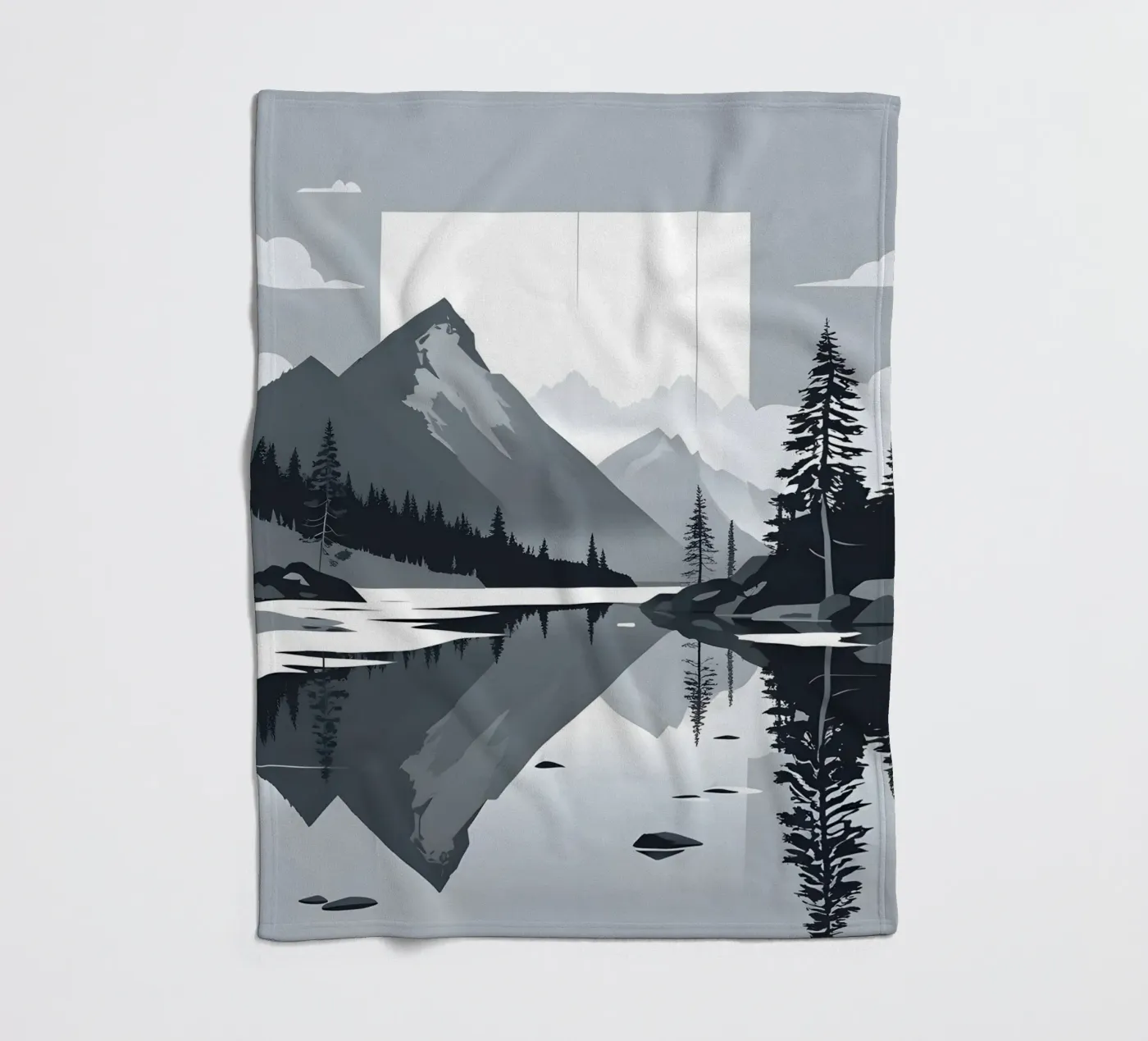 Riflessione sulle montagne coperta in pile da LIFESTYLE OBJECTS