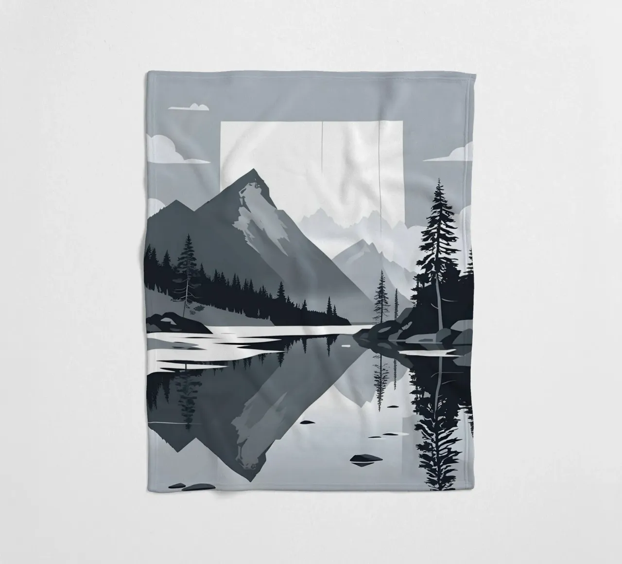 Reflexion im Gebirge Fleecedecke von LIFESTYLE OBJECTS