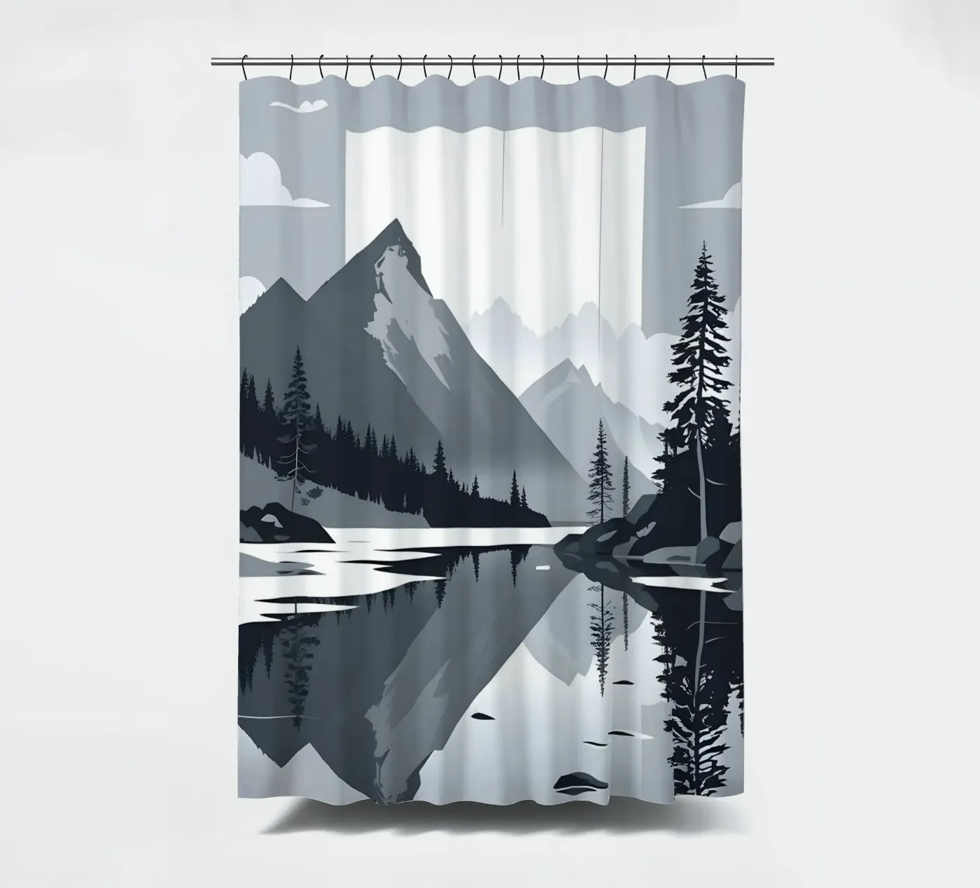 Mountain reflection Duschvorhang von LIFESTYLE OBJECTS