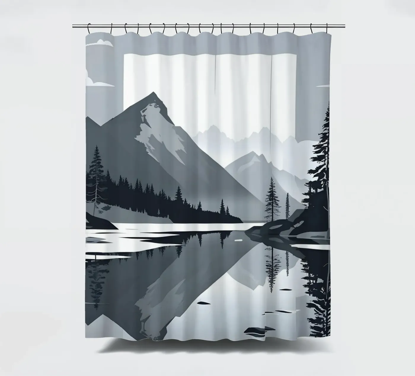 Mountain reflection Duschvorhang von LIFESTYLE OBJECTS