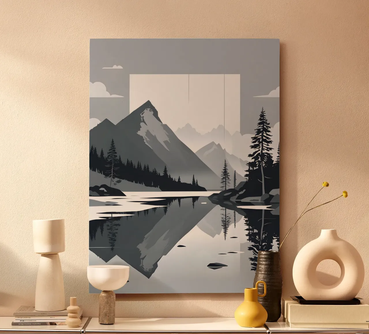 Mountain reflection forex plate by LIFESTYLE OBJECTS