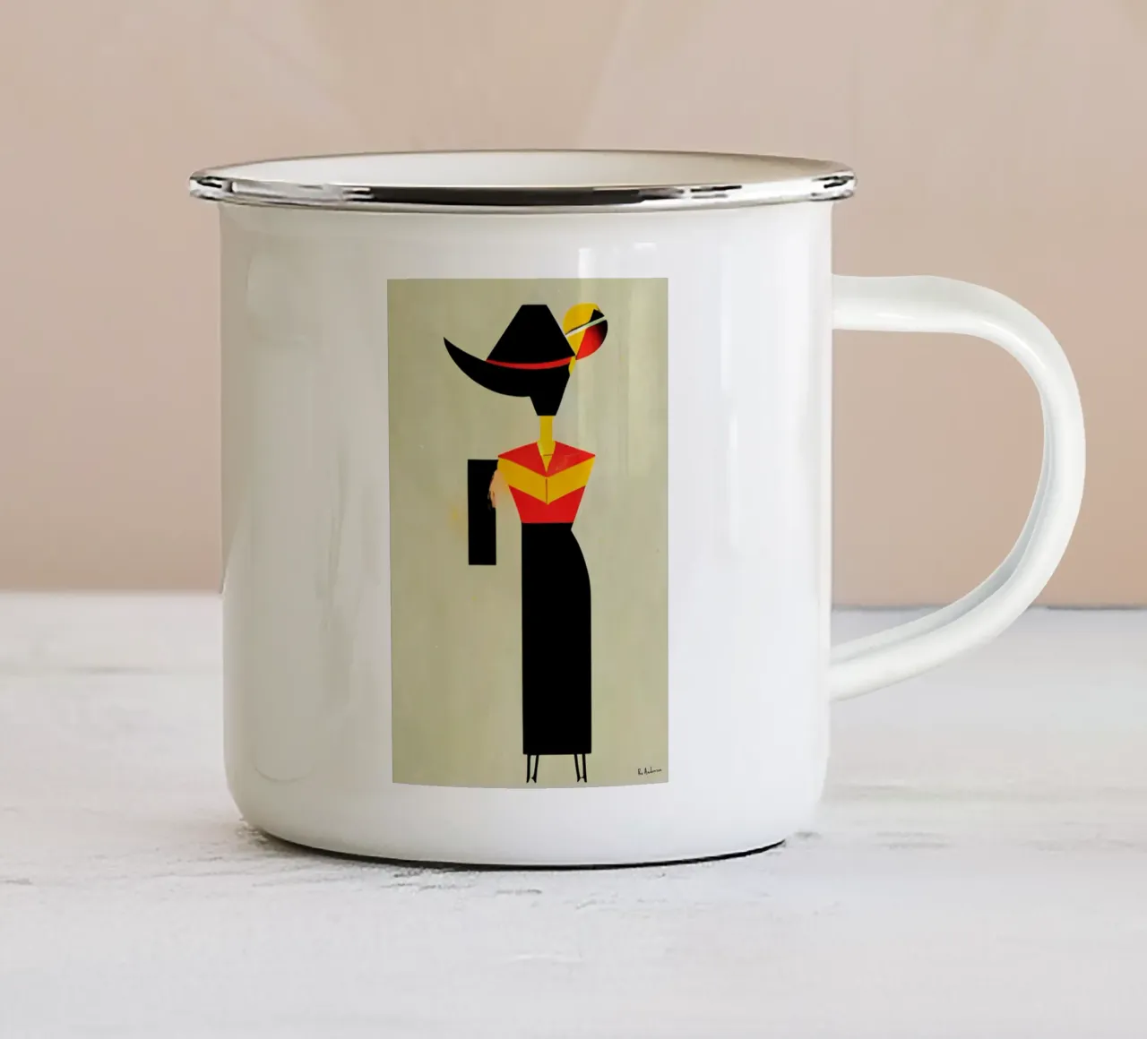 Ode To Picasso tazza in smalto da Bo Anderson