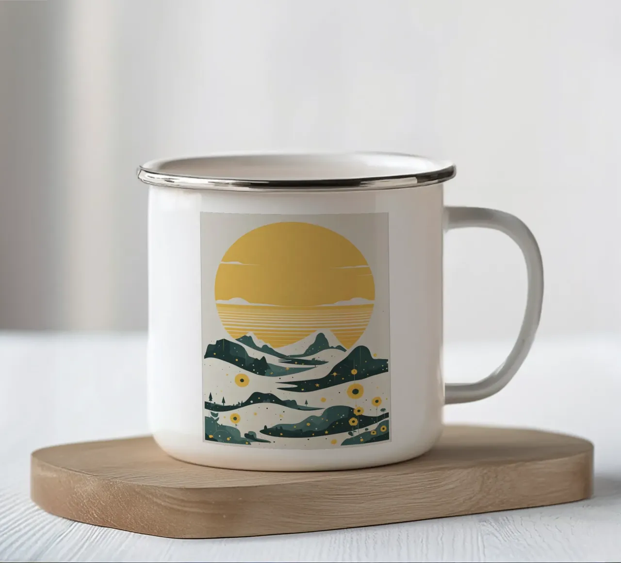 Sole a cerchio perfetto tazza in smalto da LIFESTYLE OBJECTS