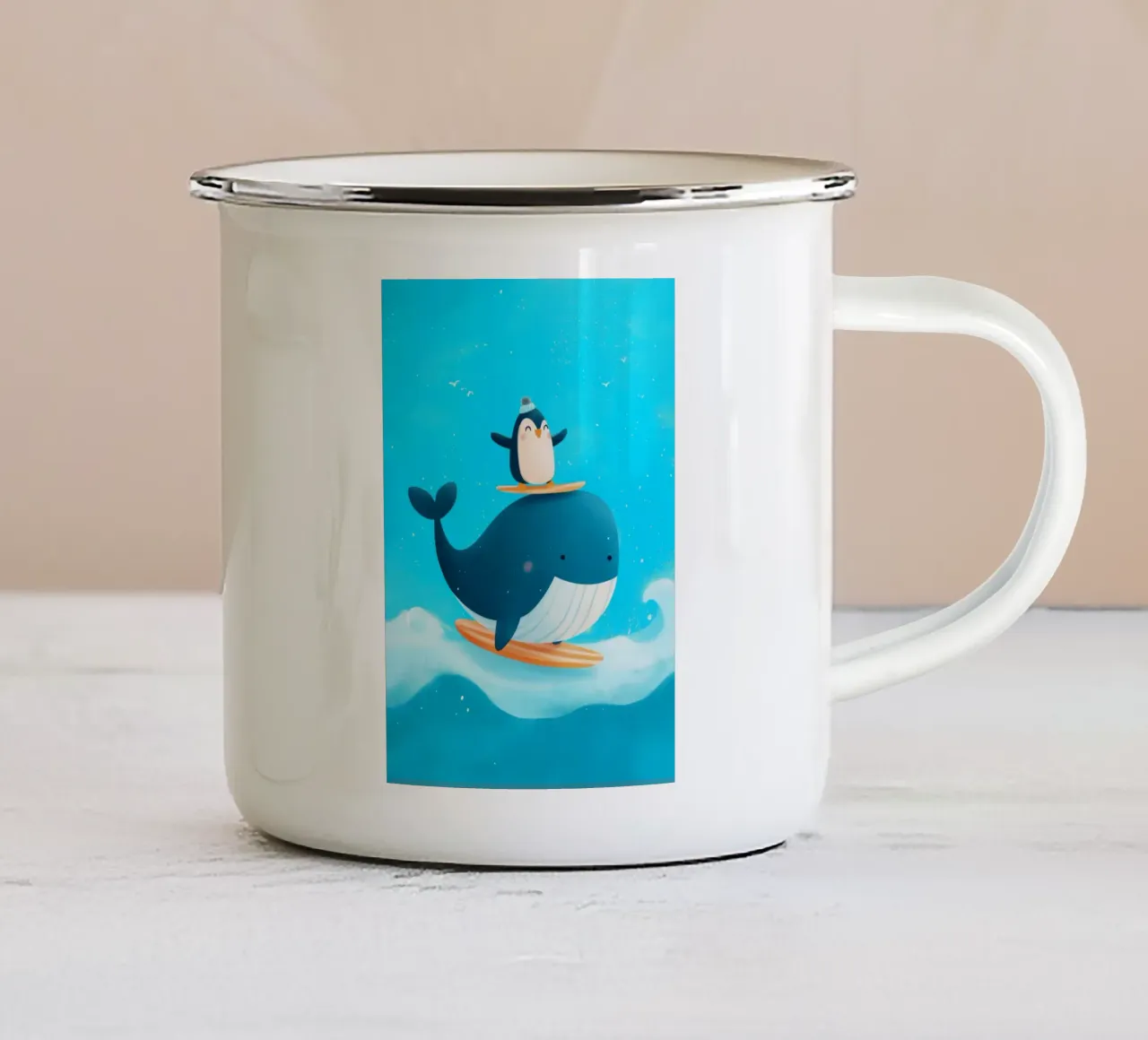 Surfing Buddies tazza in smalto da Kiara