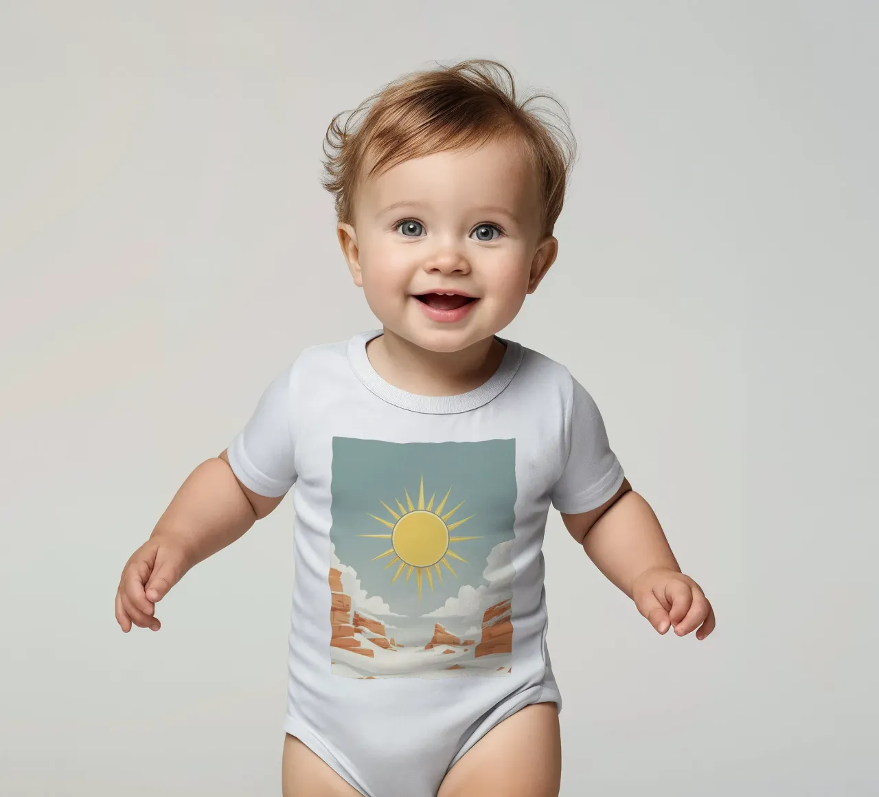 Sun with simple rays short-sleeve baby romper by LIFESTYLE OBJECTS