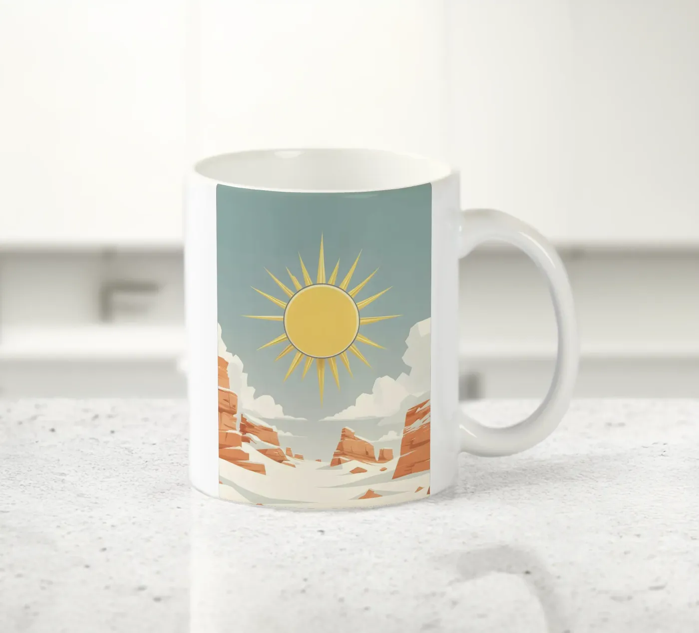 Sun with simple rays ceramic mug by LIFESTYLE OBJECTS