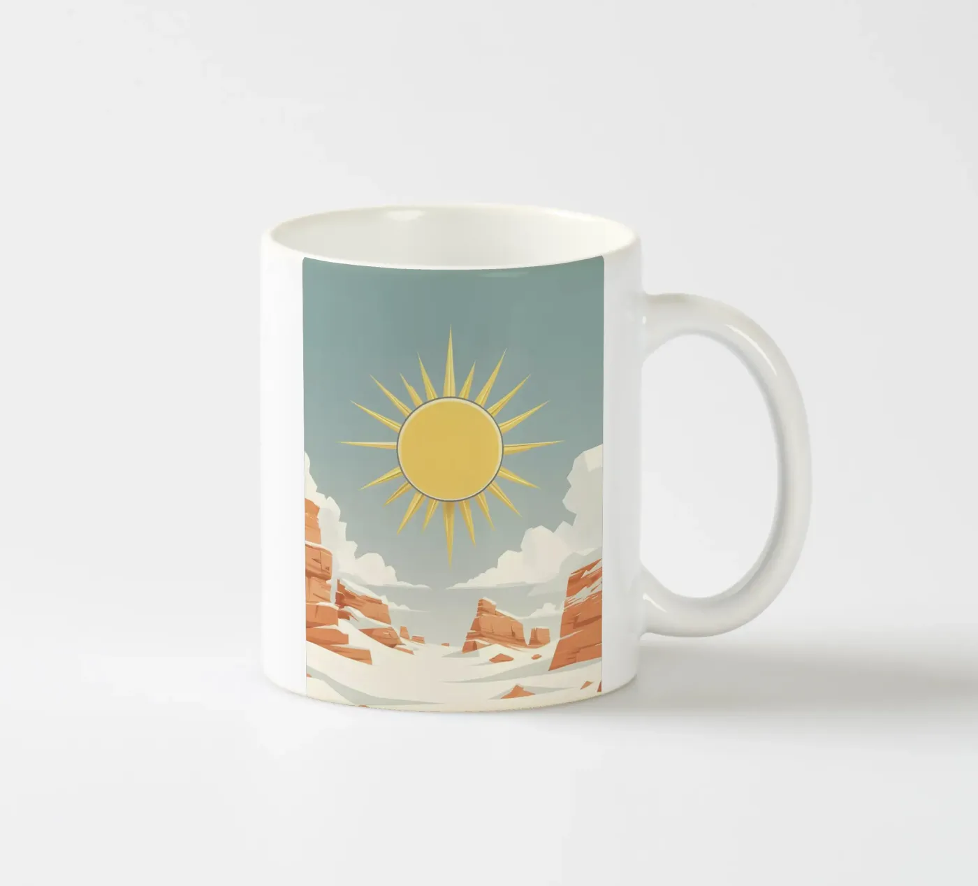 Sun with simple rays ceramic mug by LIFESTYLE OBJECTS