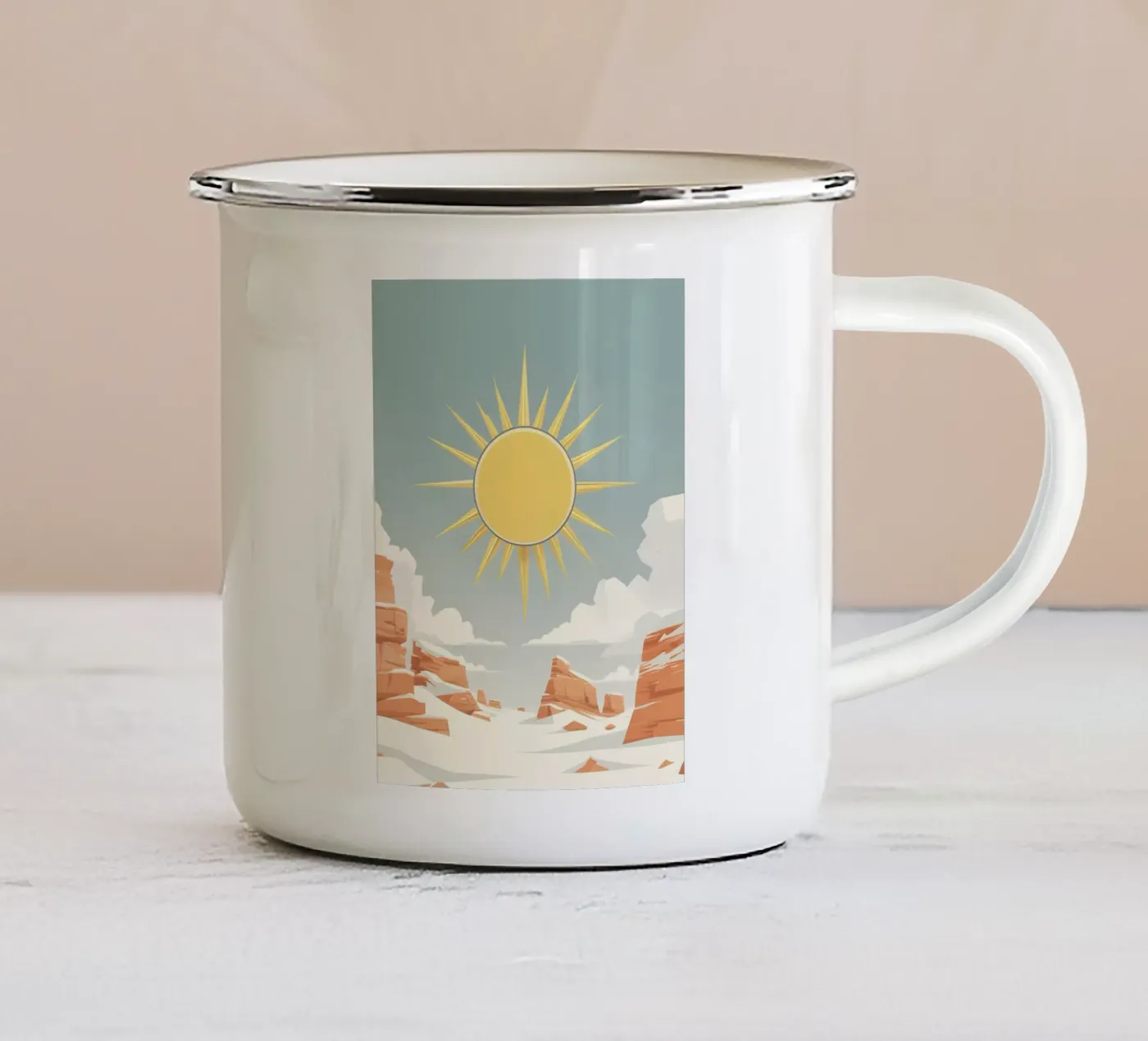 Sun with simple rays tazza in smalto da LIFESTYLE OBJECTS