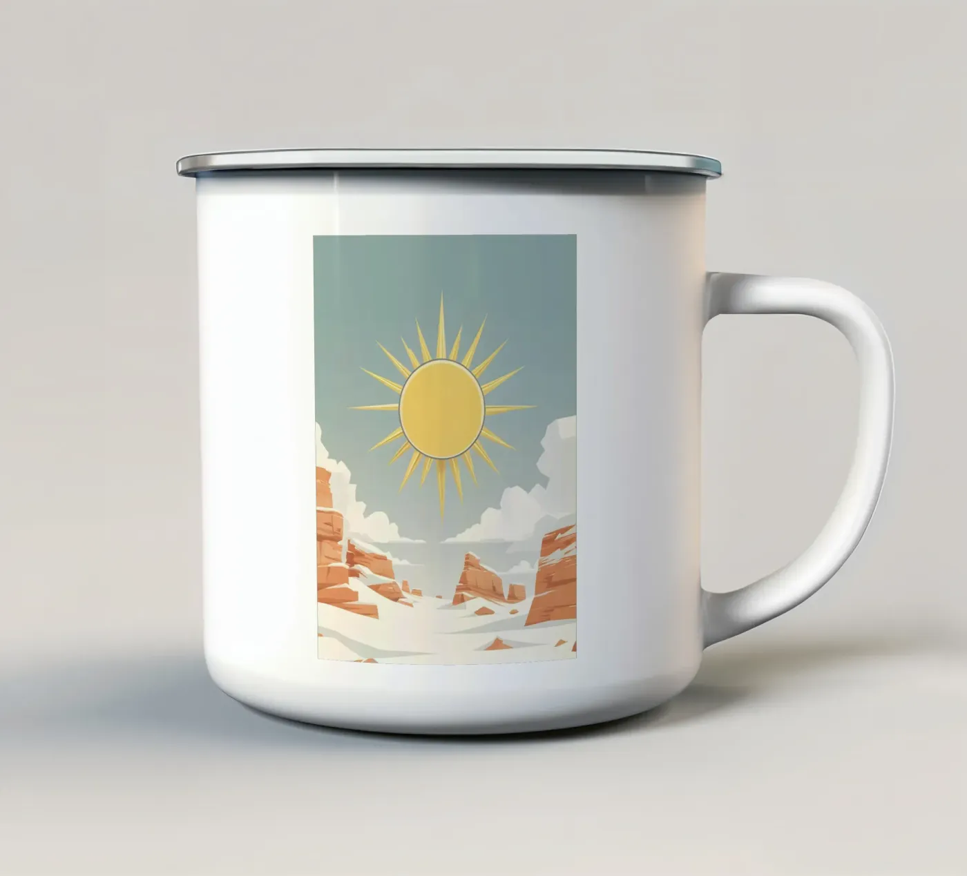 Sun with simple rays tazza in smalto da LIFESTYLE OBJECTS