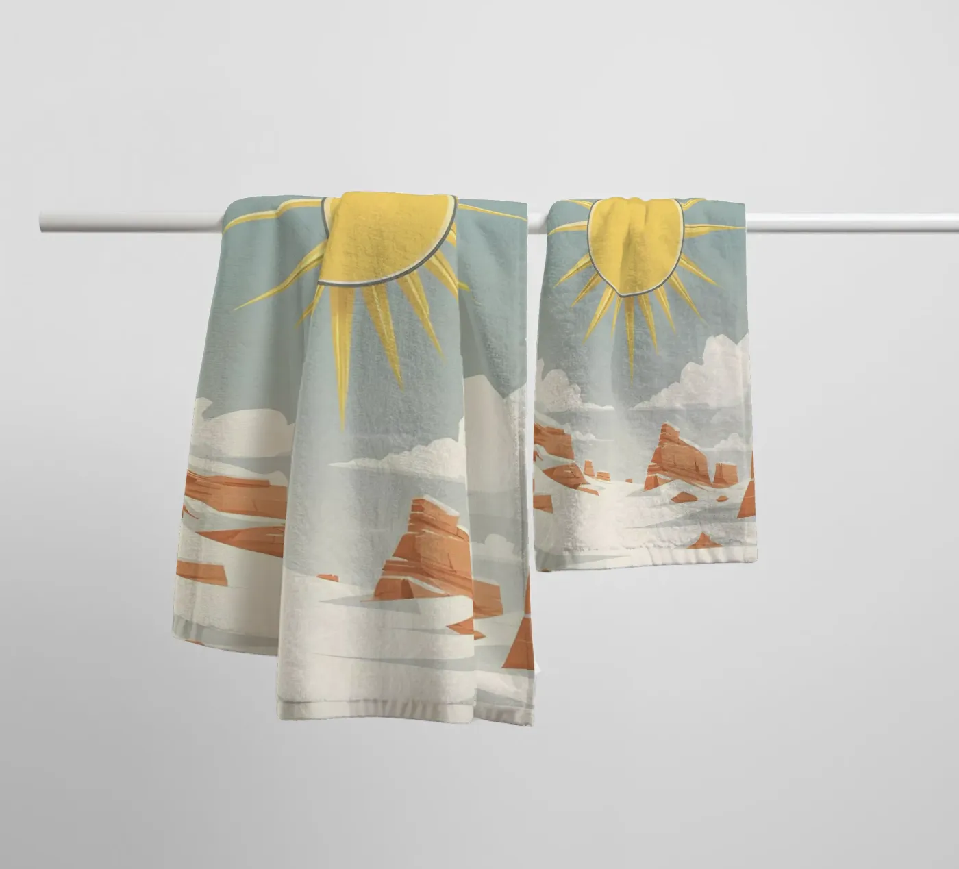 Sonne mit einfachen Strahlen Handtuch von LIFESTYLE OBJECTS