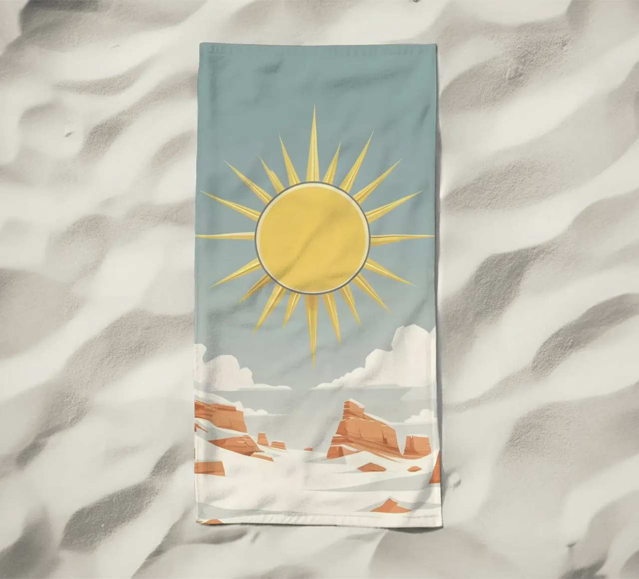 Zon met eenvoudige stralen strandhanddoek van LIFESTYLE OBJECTS