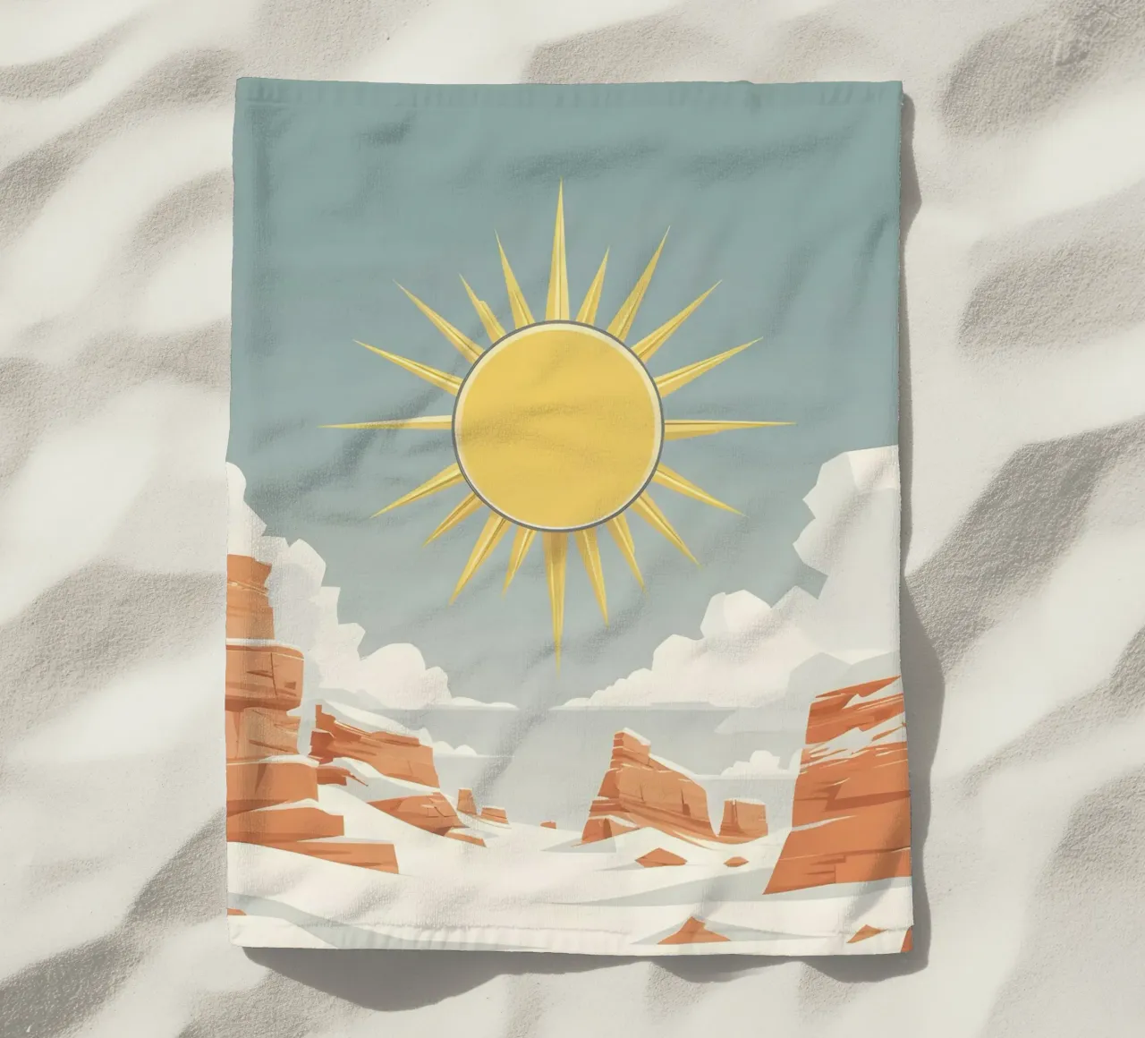 Zon met eenvoudige stralen strandhanddoek van LIFESTYLE OBJECTS